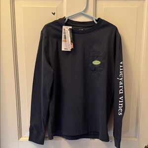 Boys Vineyard Vines Navy Long Sleeve Shirt